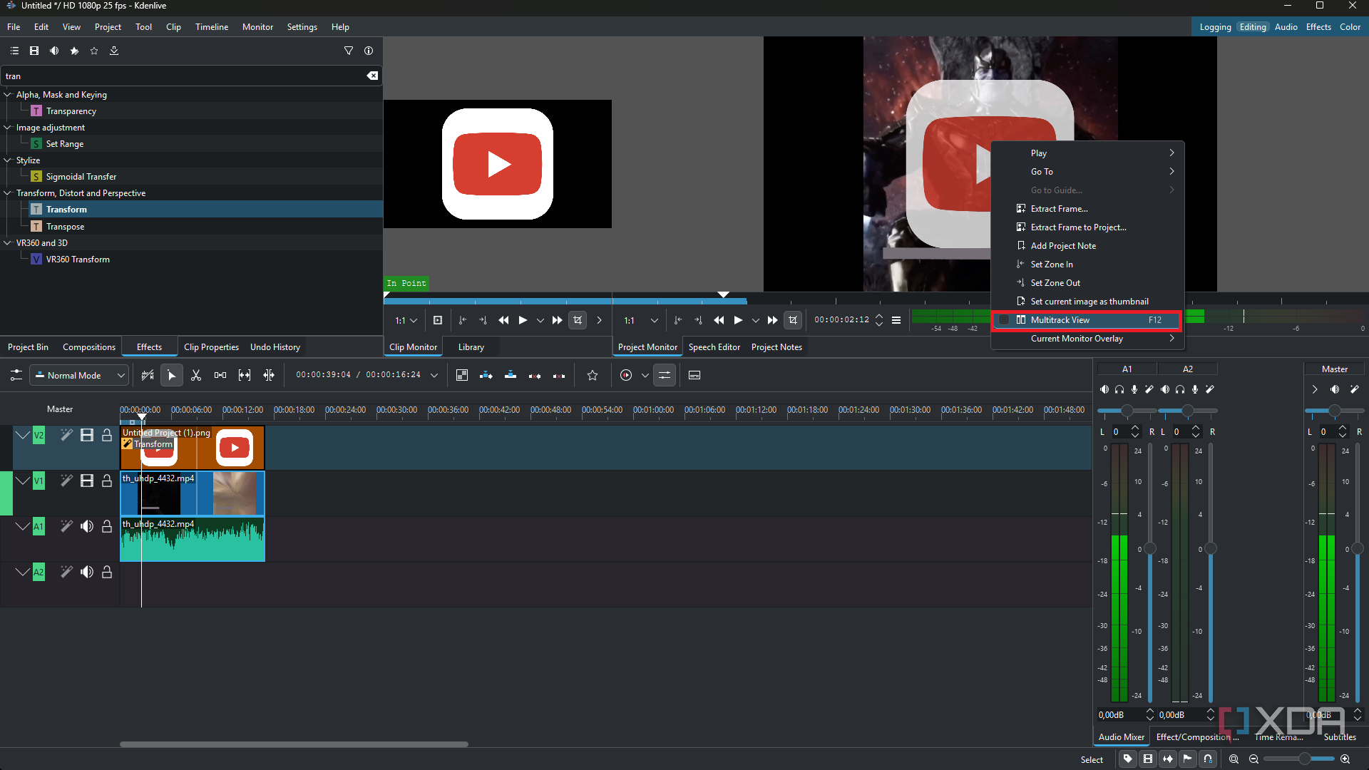 Kdenlive enable multi-track