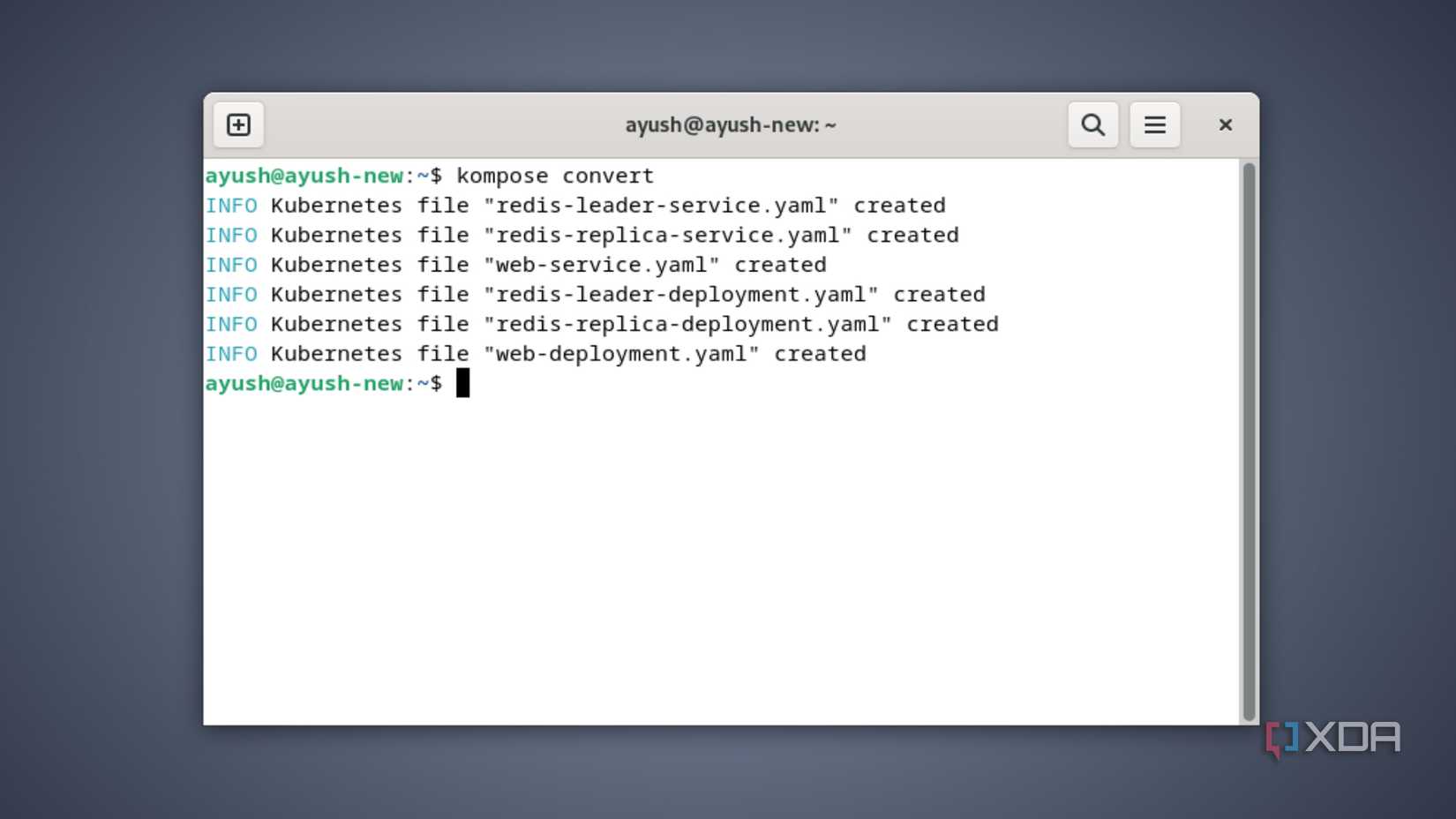 Running the Kompose utility in Debian