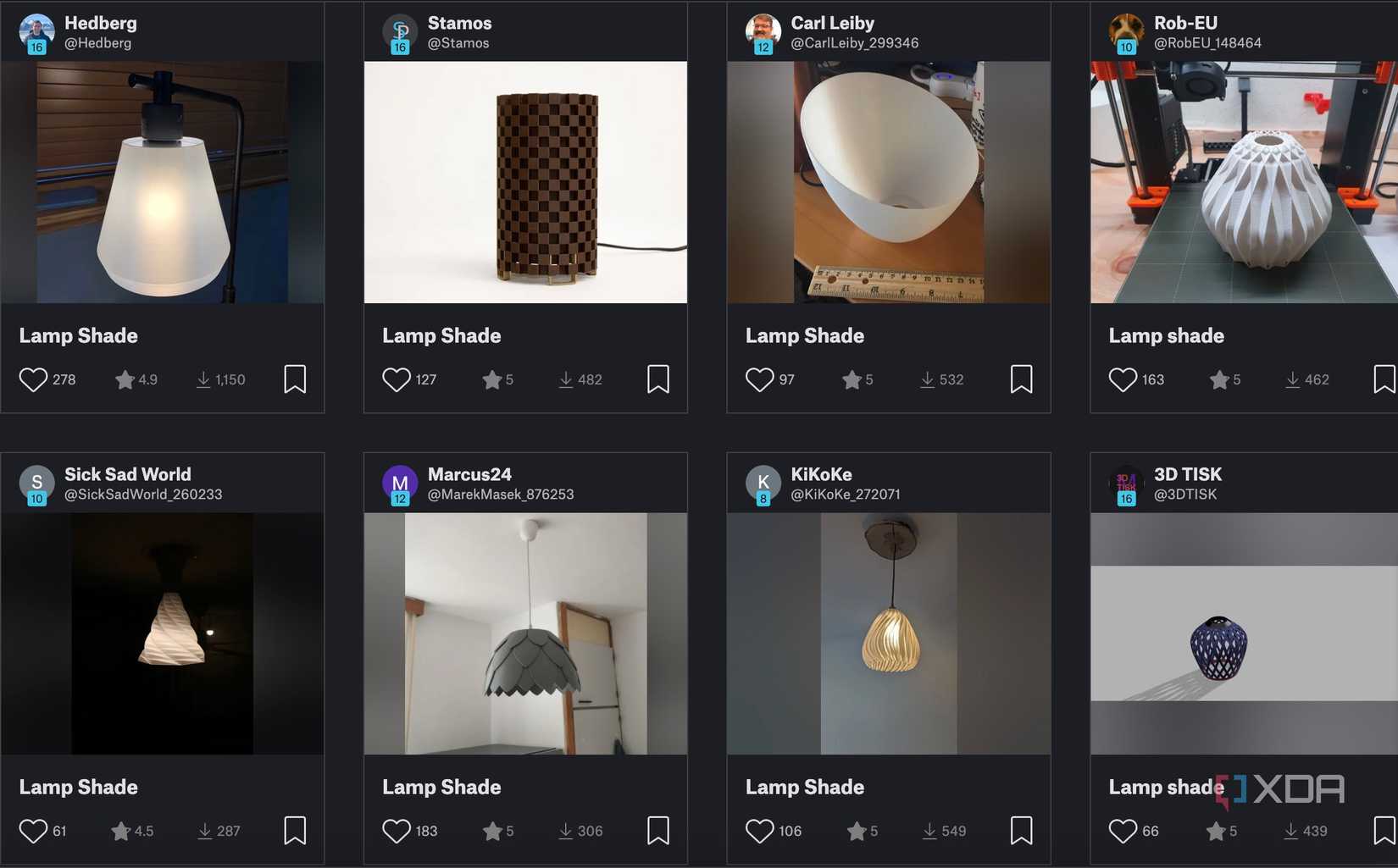 Lamp shades that can be 3D printed