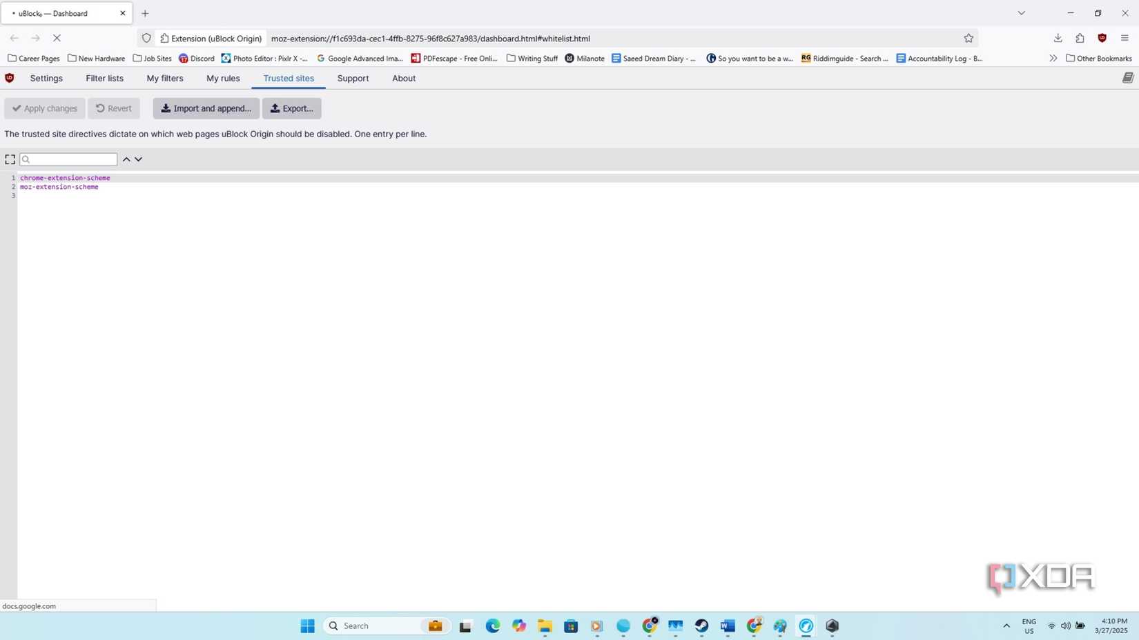 Librewolf-ublock-trusted sites