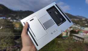 A person holding the LincPlus LincStation N2 NAS