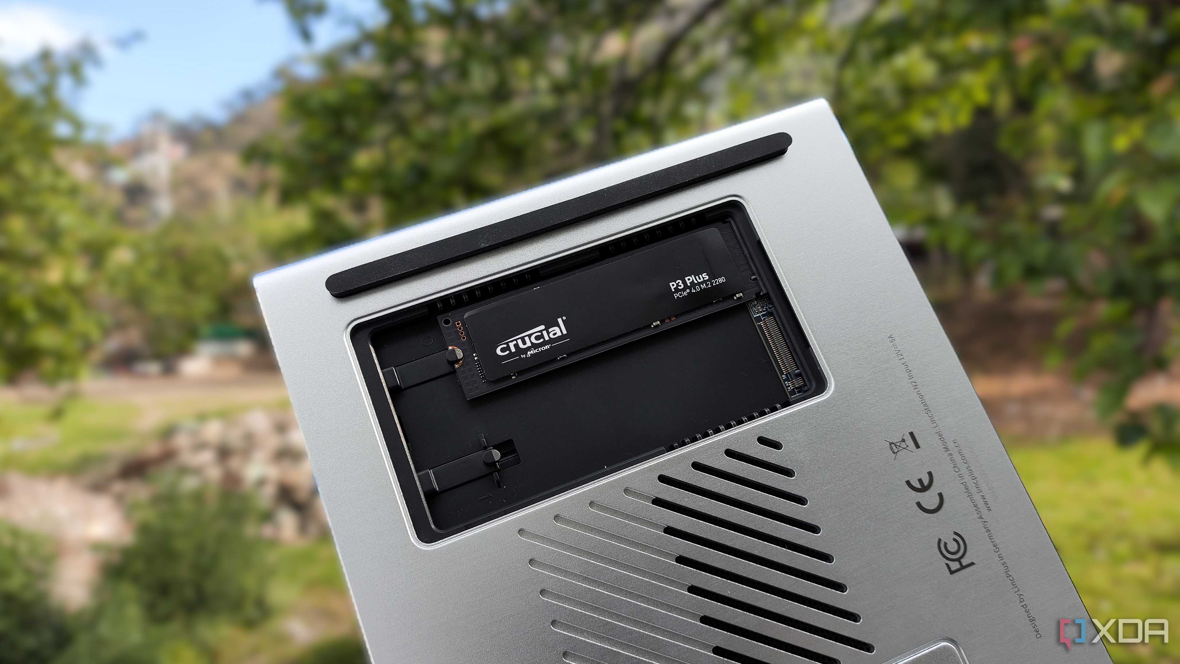 An NVMe SSD slotted in the LincPlus LincStation N2 NAS