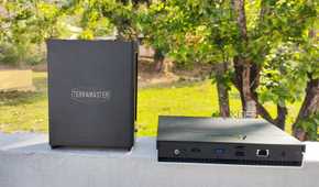 The LincPlus LincStation N2 NAS kept near a TerraMaster F8 SSD Plus