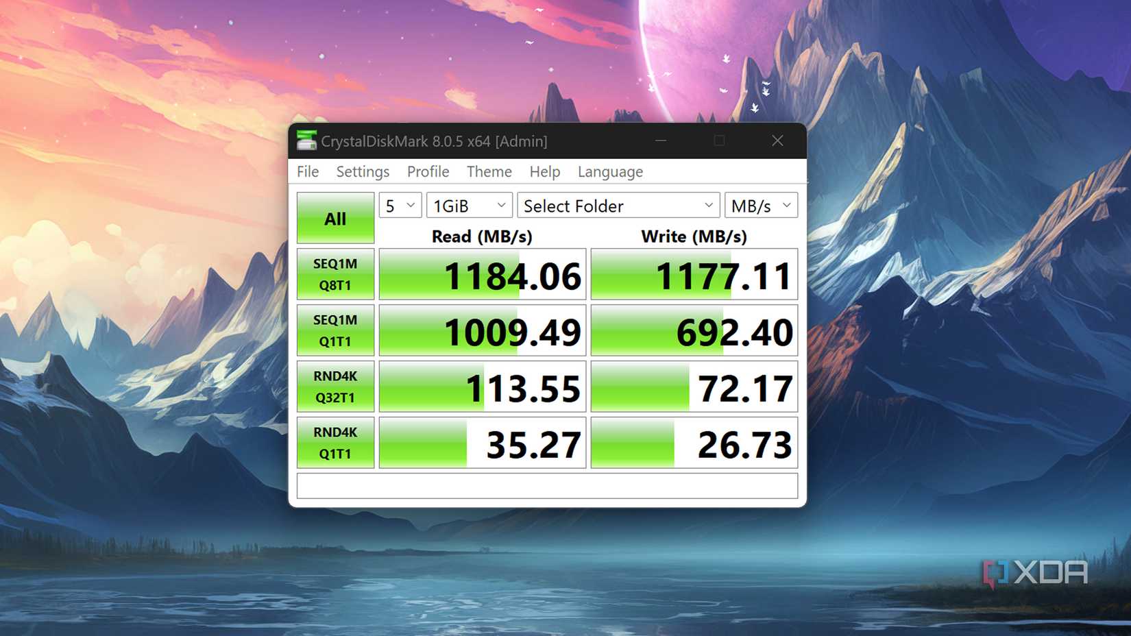 Running CrystalDiskMark tests on the LincStation N2