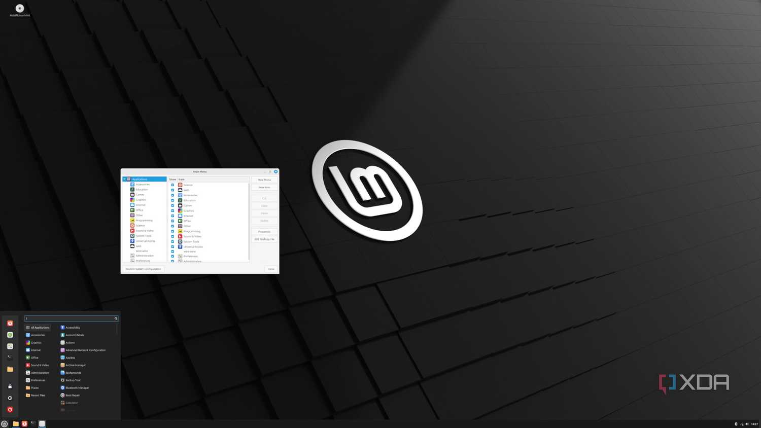 Linux Mint 22.1 Start Menu