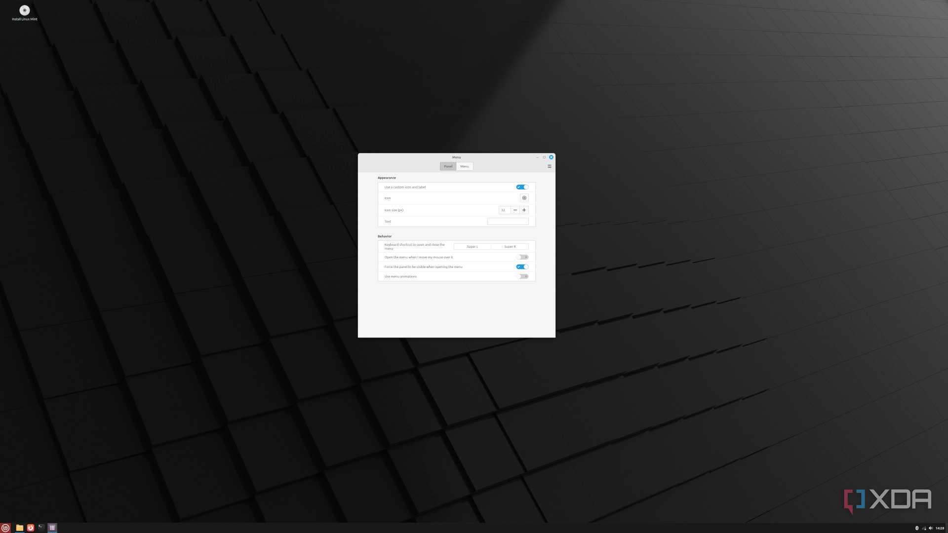 Linux Mint 22.1 Start Menu