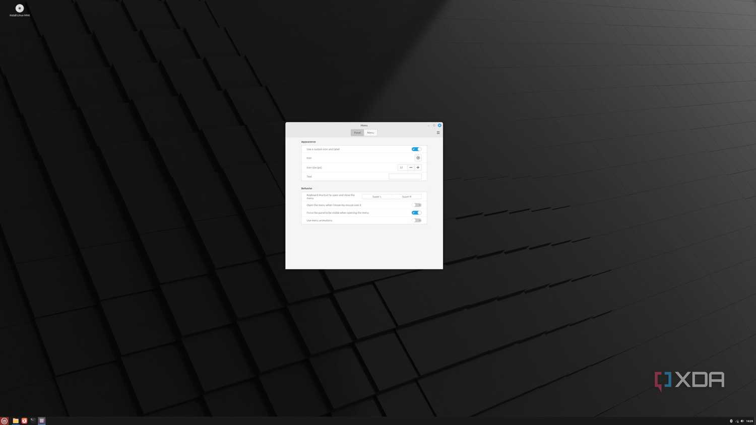 Linux Mint 22.1 Start Menu