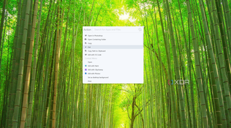 Screenshot of the launch bar in Listary showing available actions for a selected file