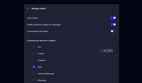 managing sidebar apps in opera