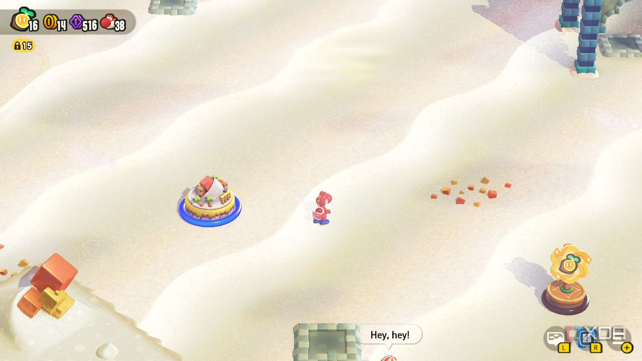 Red Yoshi on world map in Super Mario Brothers Wonder