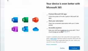 A Microsoft 365 ad shown during the Windows 11 setup process