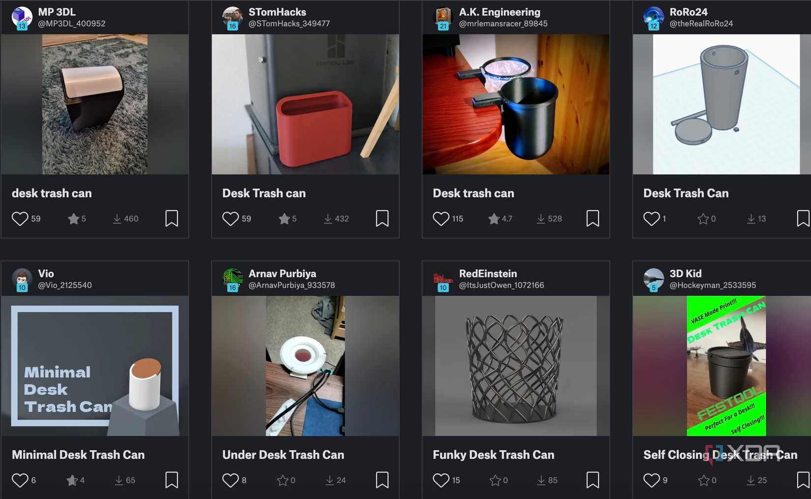 Mini trash can 3D printed