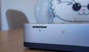 Close-up of the SD card slot on the side of the Minisforum AI X1 Pro