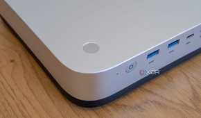 Close-up of the fingerprint reader on the Minisforum AI X1 Pro