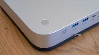 Close-up of the fingerprint reader on the Minisforum AI X1 Pro