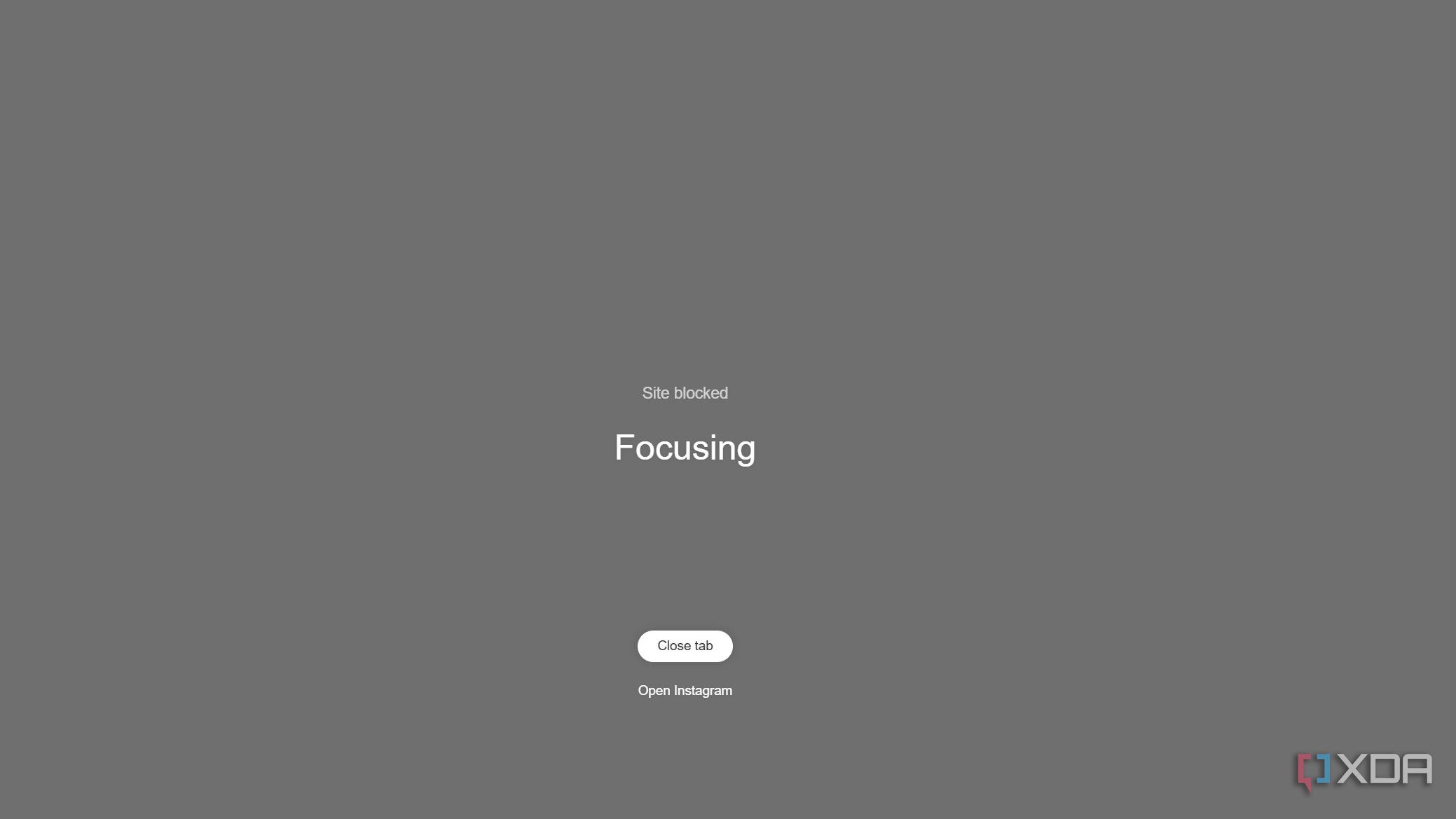 momentum blocking a site in focus mode