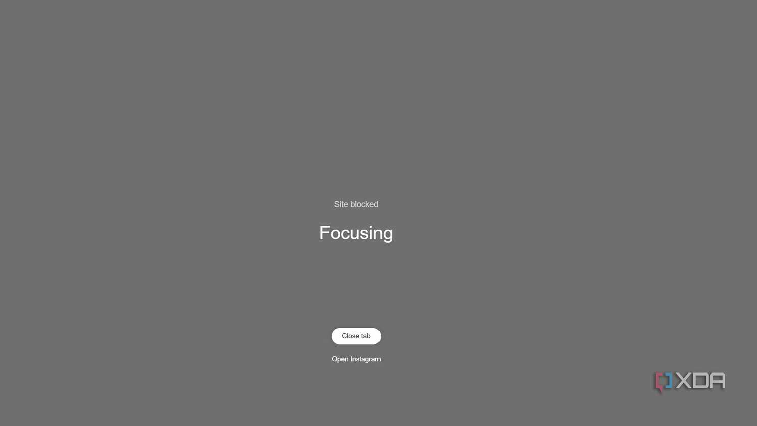 momentum blocking a site in focus mode