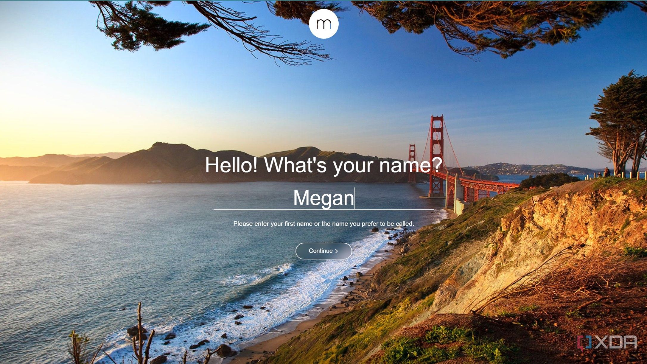momentum welcome page