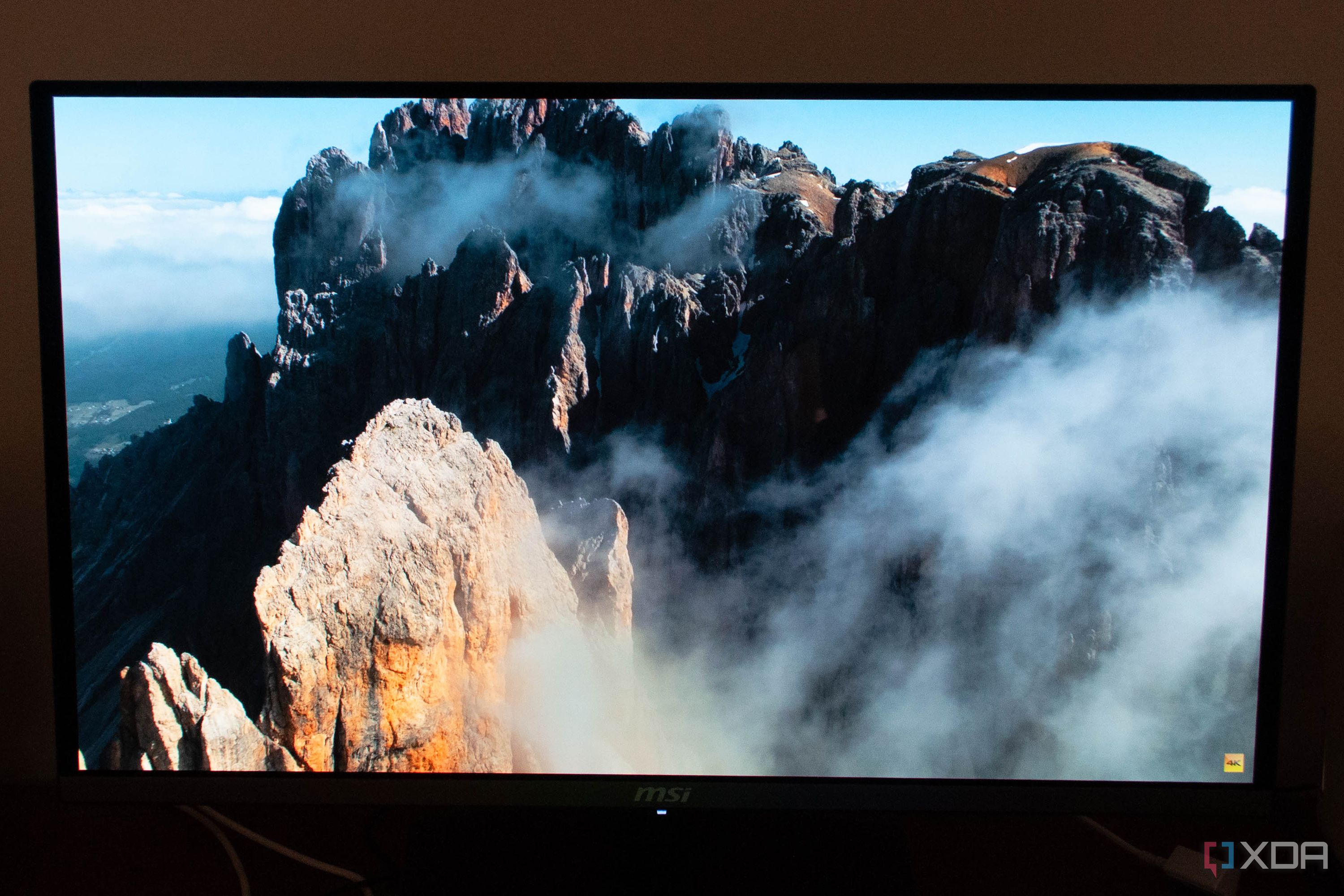 MSI 272URX QD-OLED with mountain image