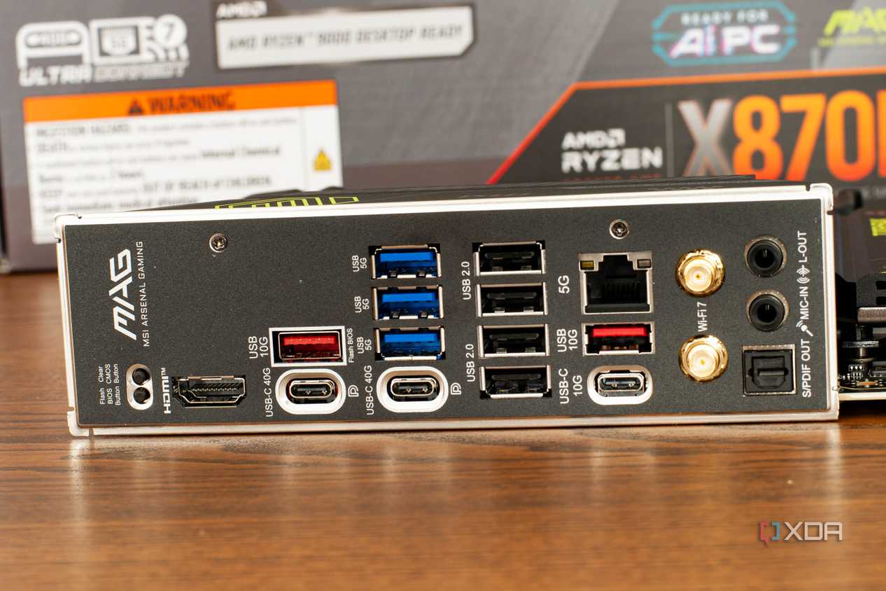 MSI motherboard on desk
