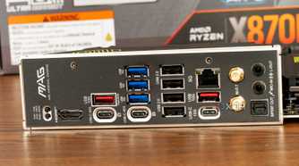 MSI motherboard on desk