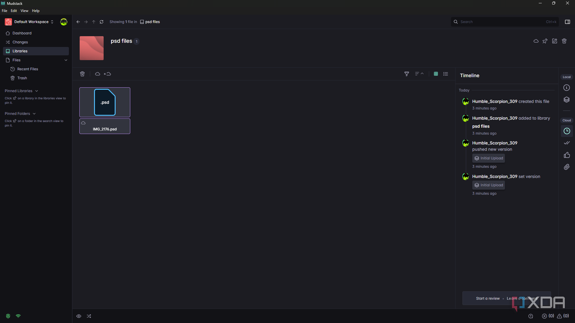 Mudstack viewing timeline