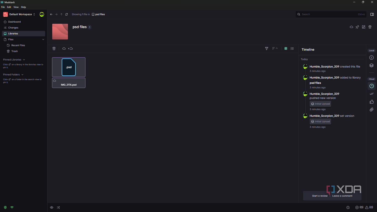 Mudstack viewing timeline