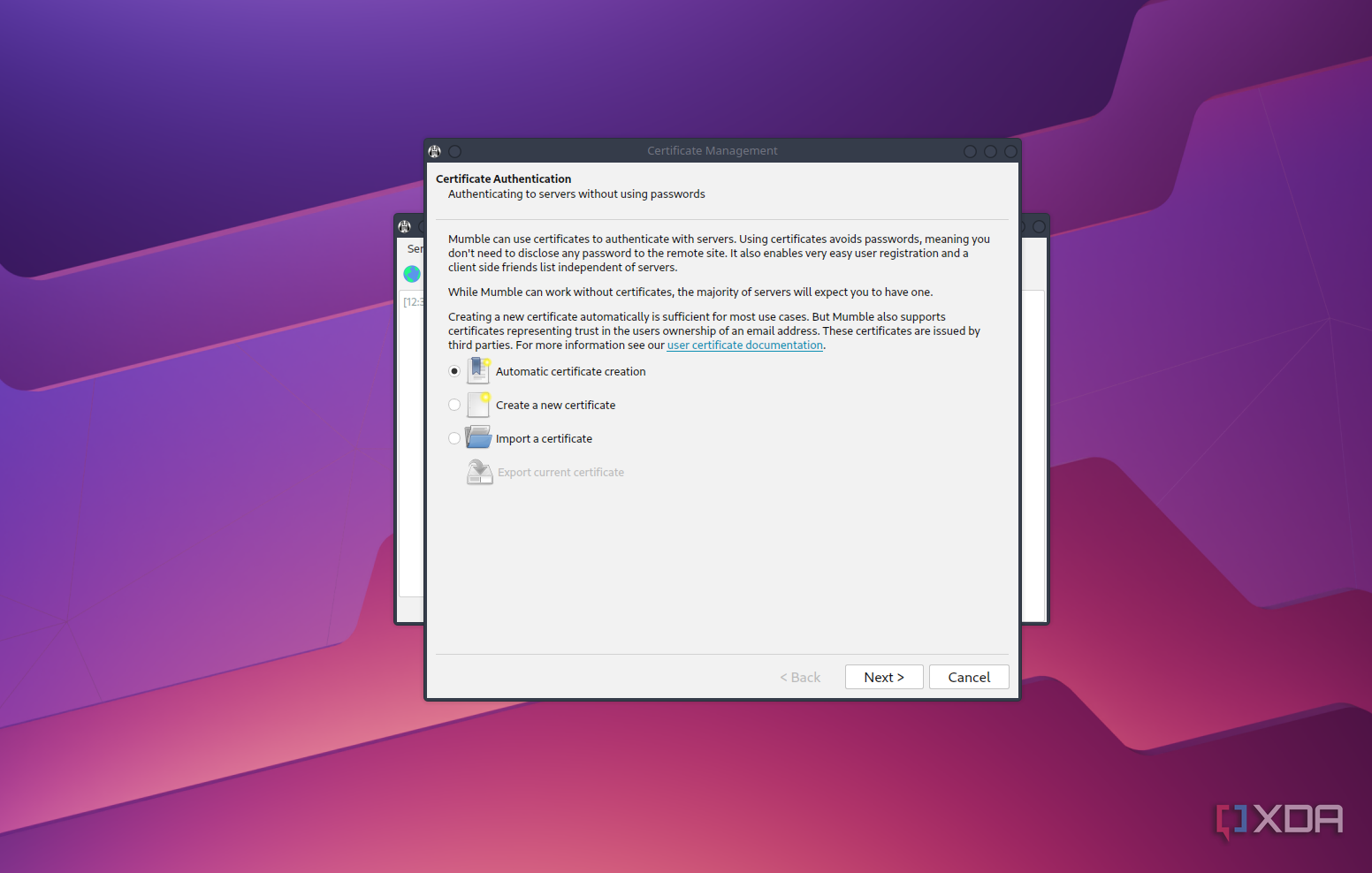 mumble-server-fedora-cert-screenshot