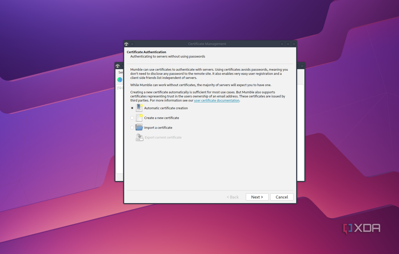 mumble-server-fedora-cert-screenshot