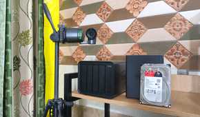 An Obsbot camera near some TerraMaster NAS devices