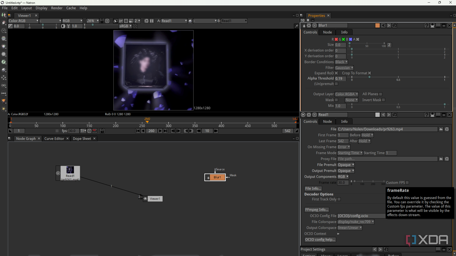 Natron adding Blur node