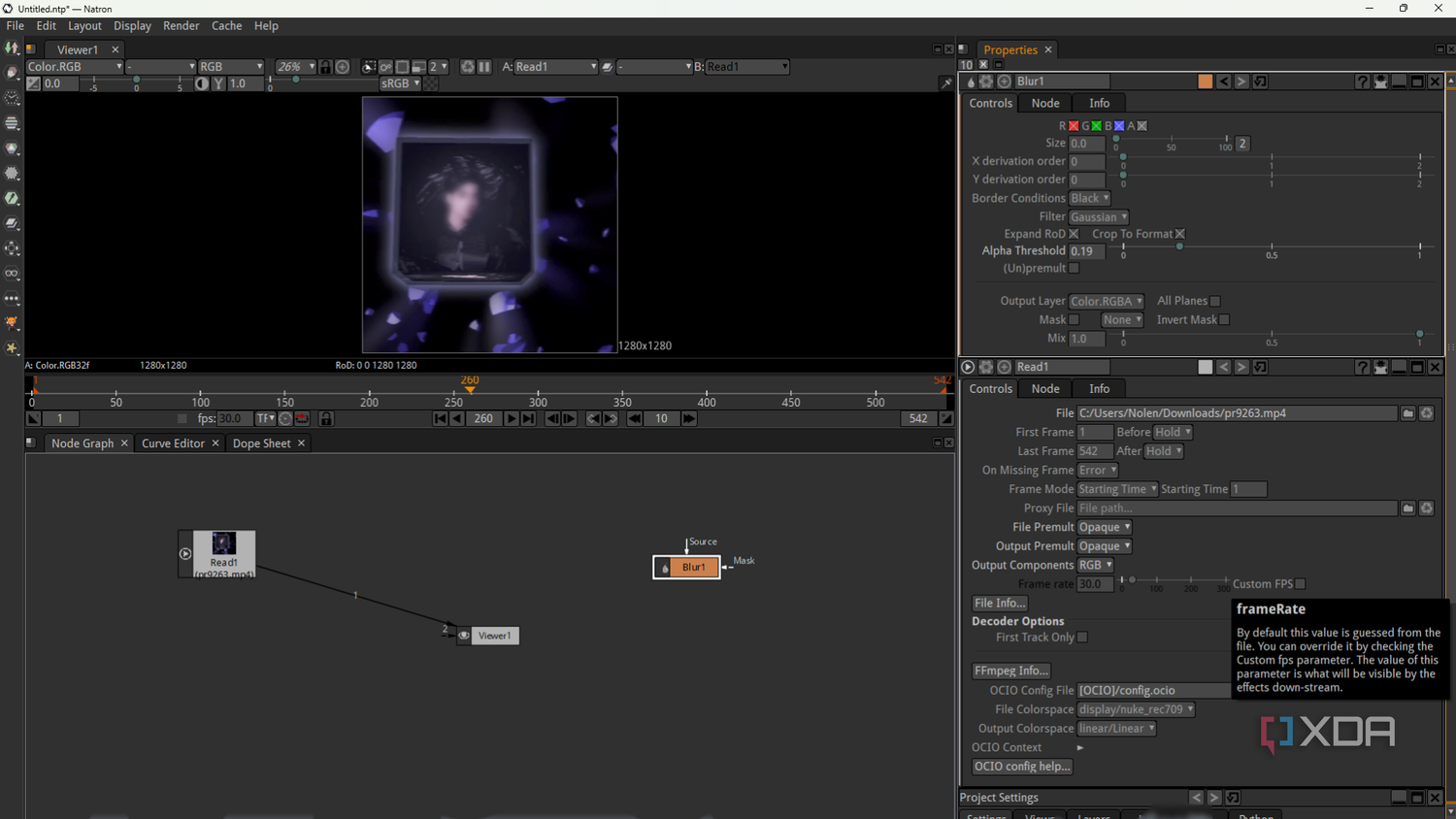 Natron adding Blur node