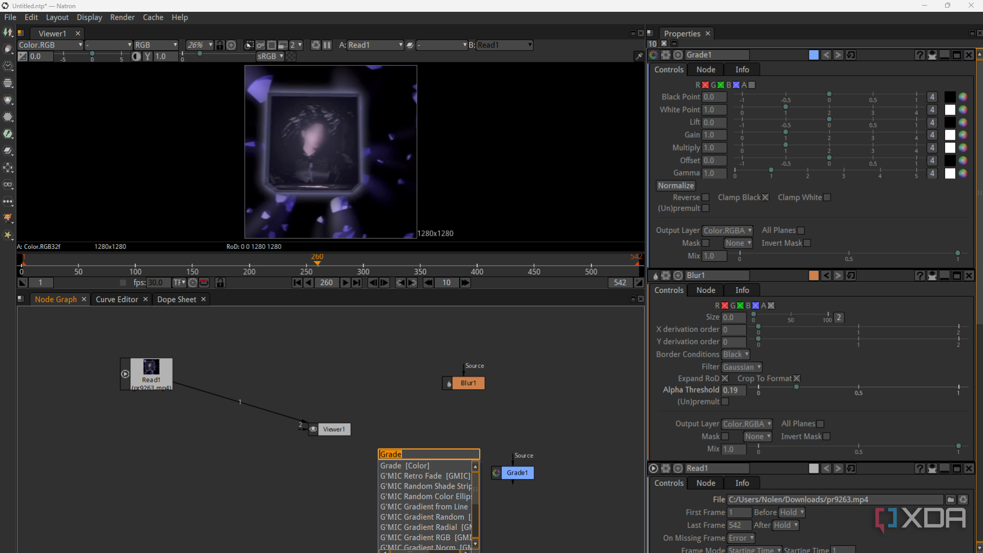 Natron adding Grade node