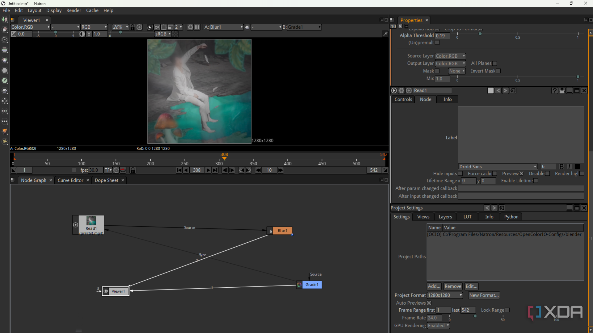 Natron connecting nodes and adjusting settings