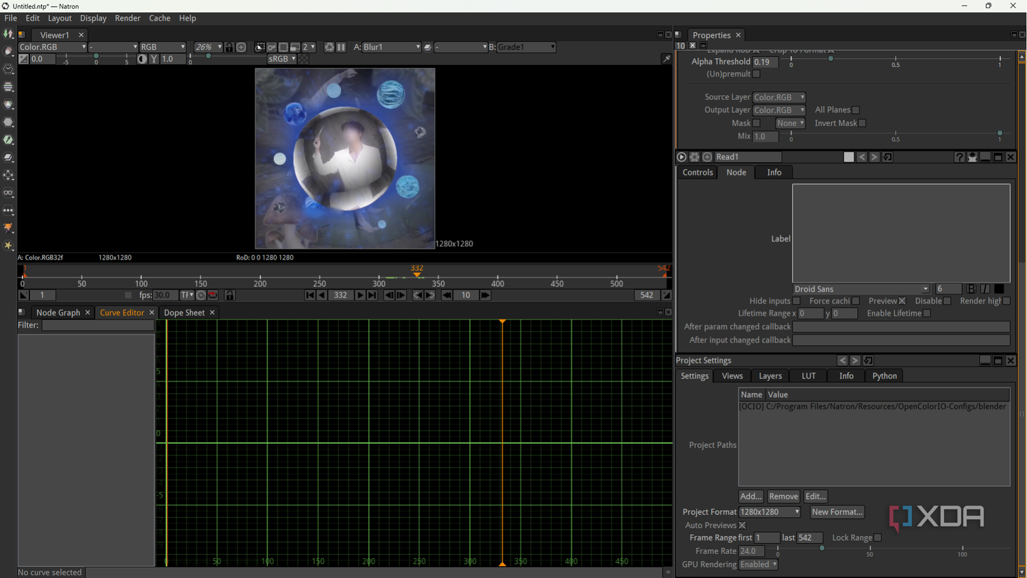 Natron Curve editor