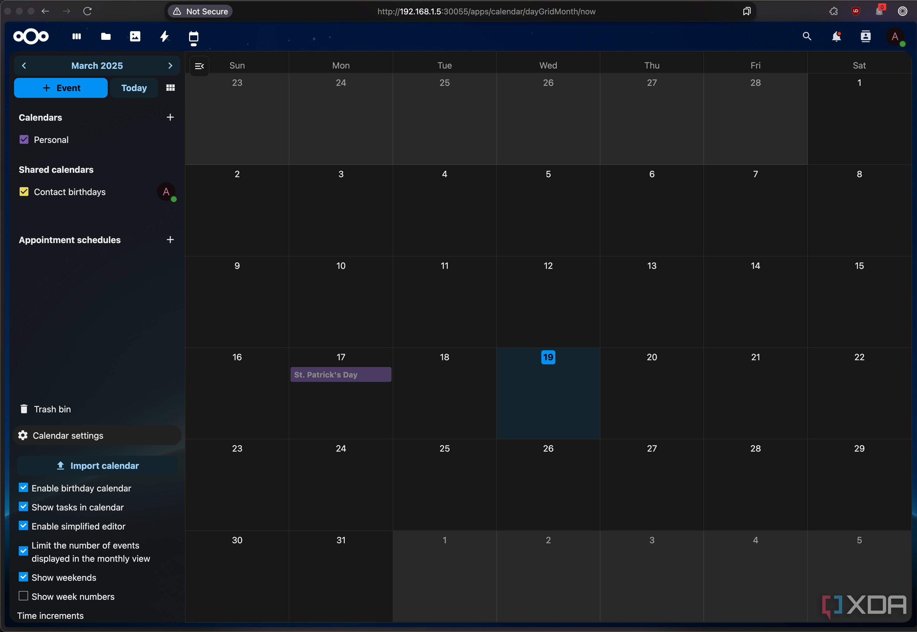 The Nextcloud Calendar app