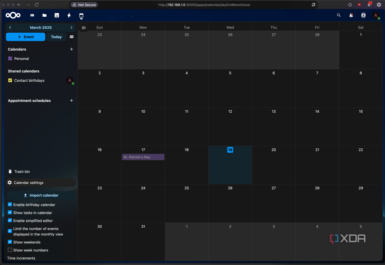 The Nextcloud Calendar app