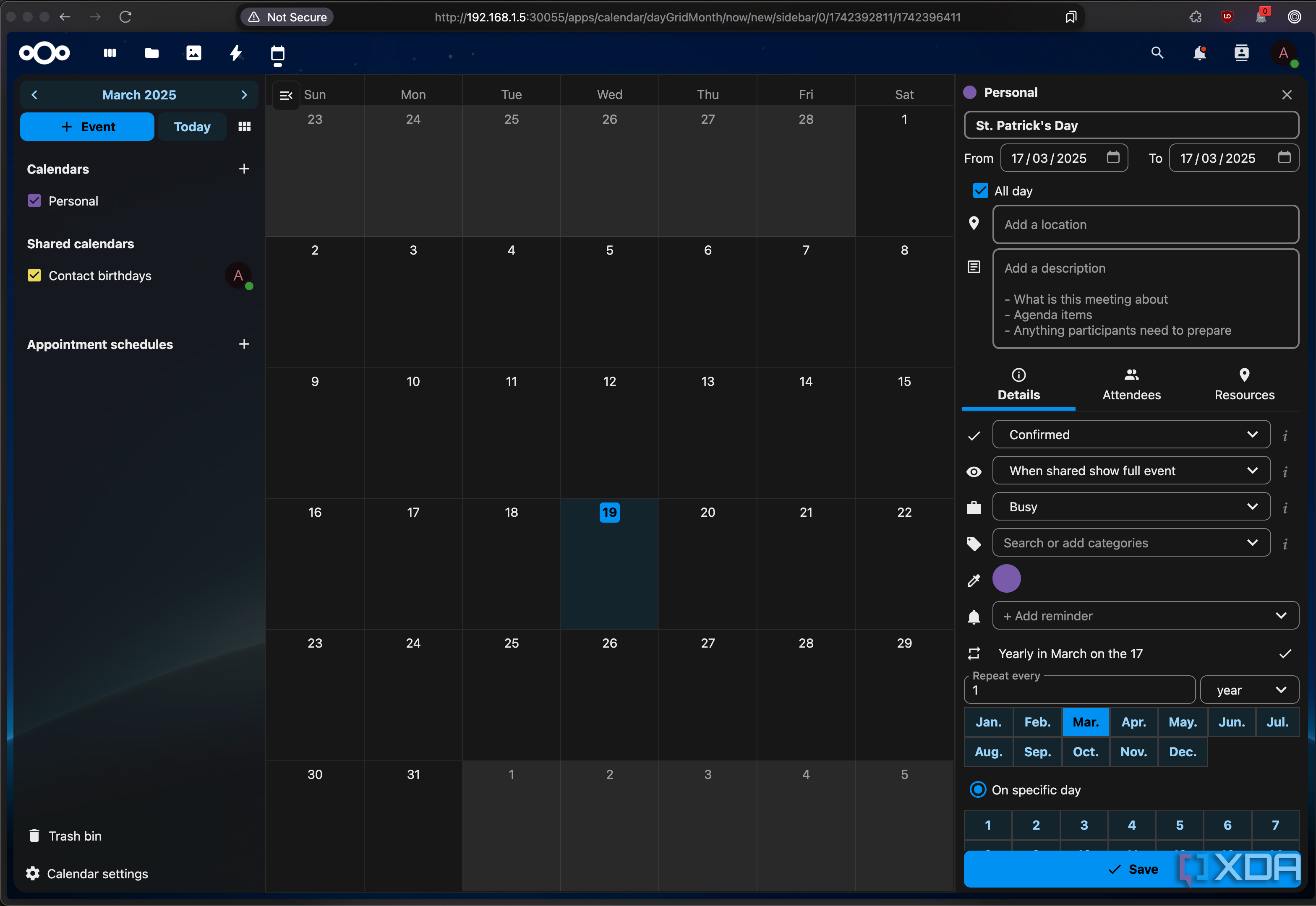 nextcloud-calendar-app