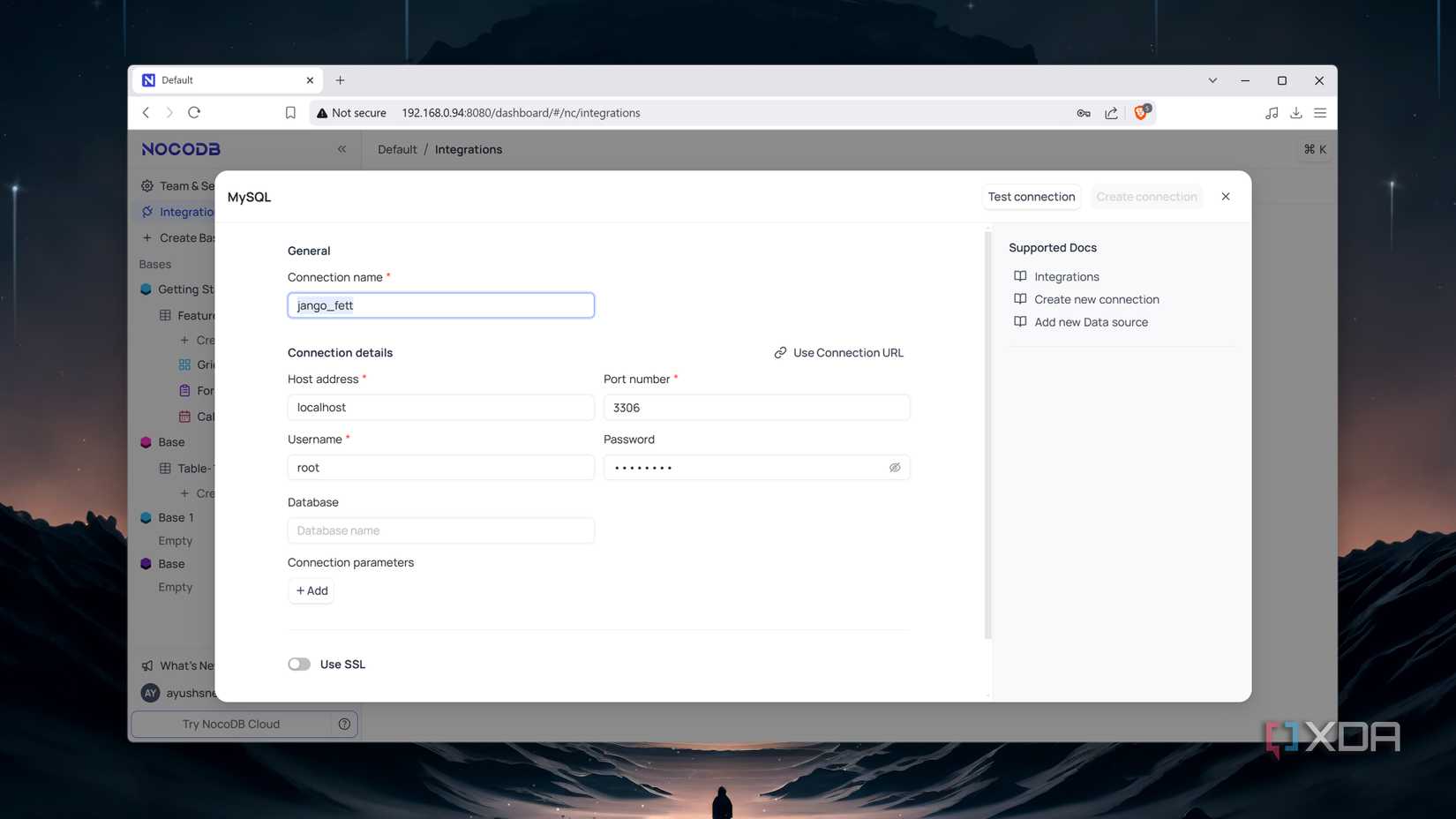 Adding a new data source to NocoDB