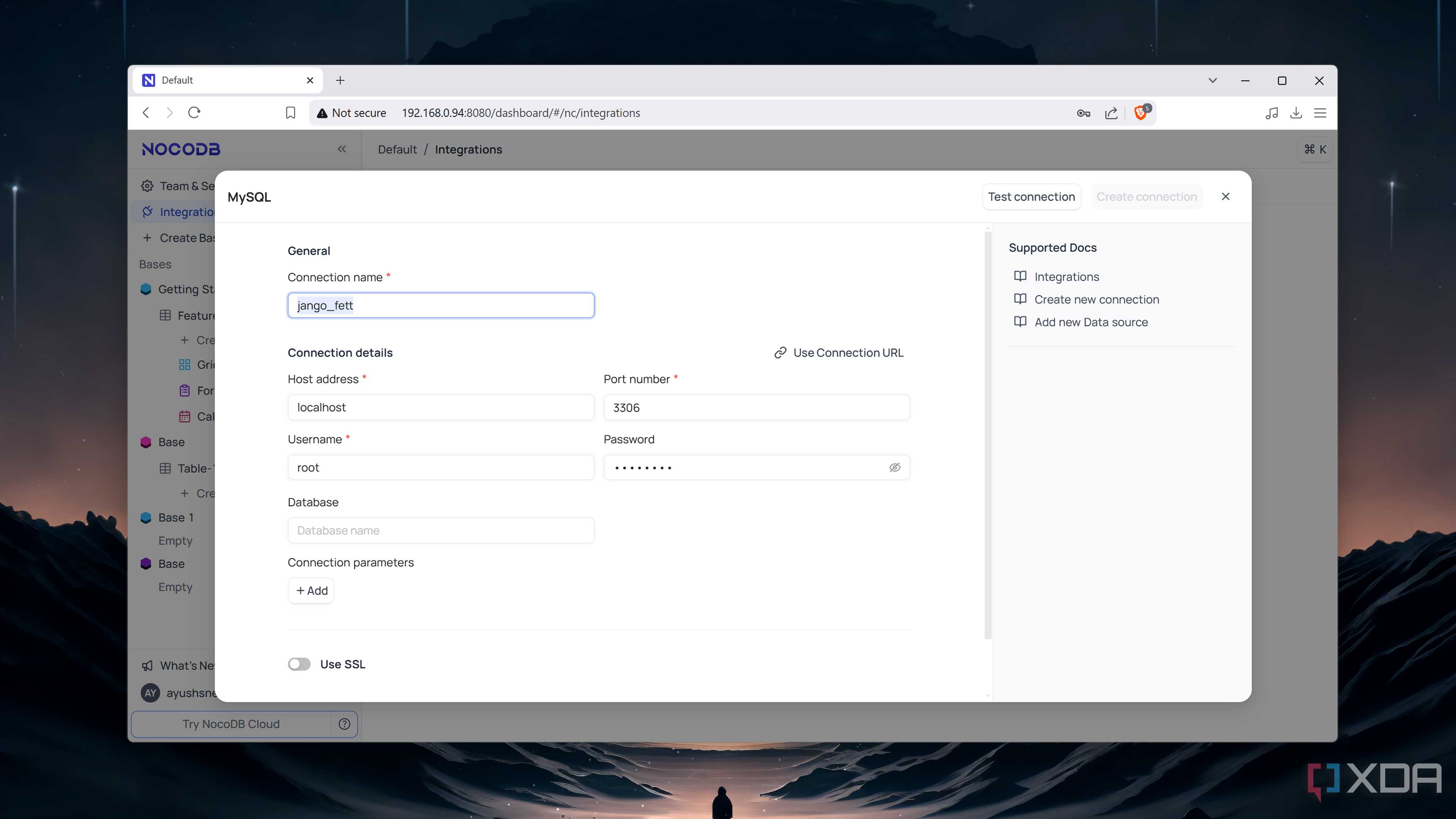Adding a new data source to NocoDB