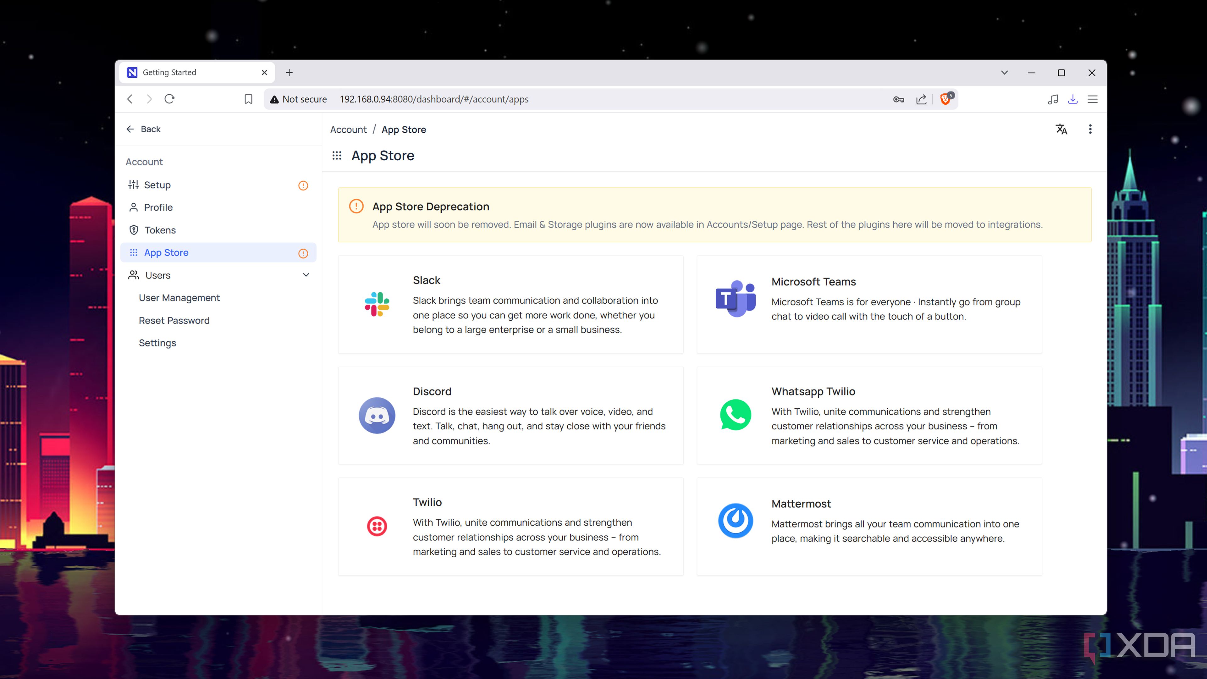 The App Store in NocoDB