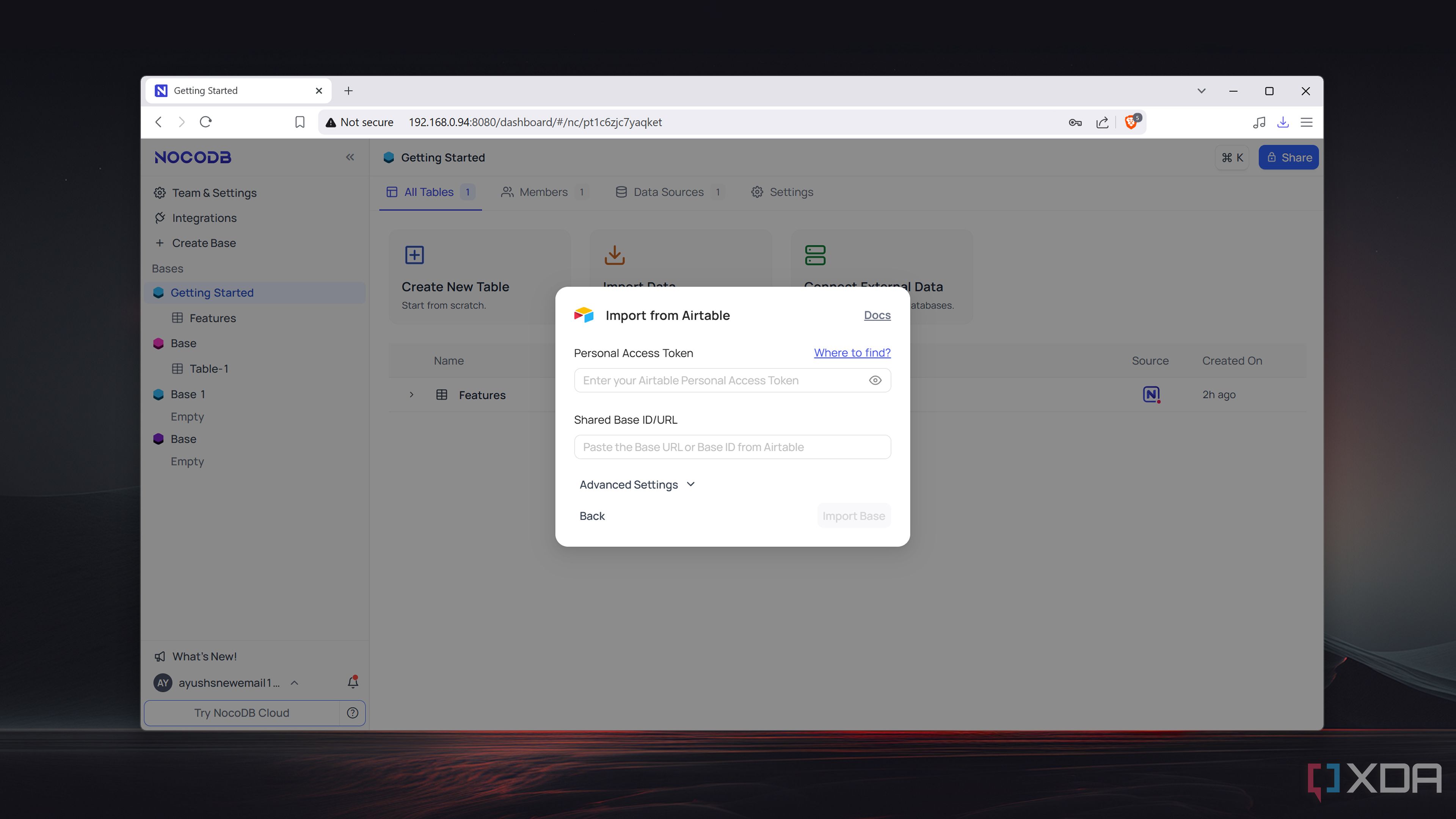 Importing data from Airtable into NocoDB