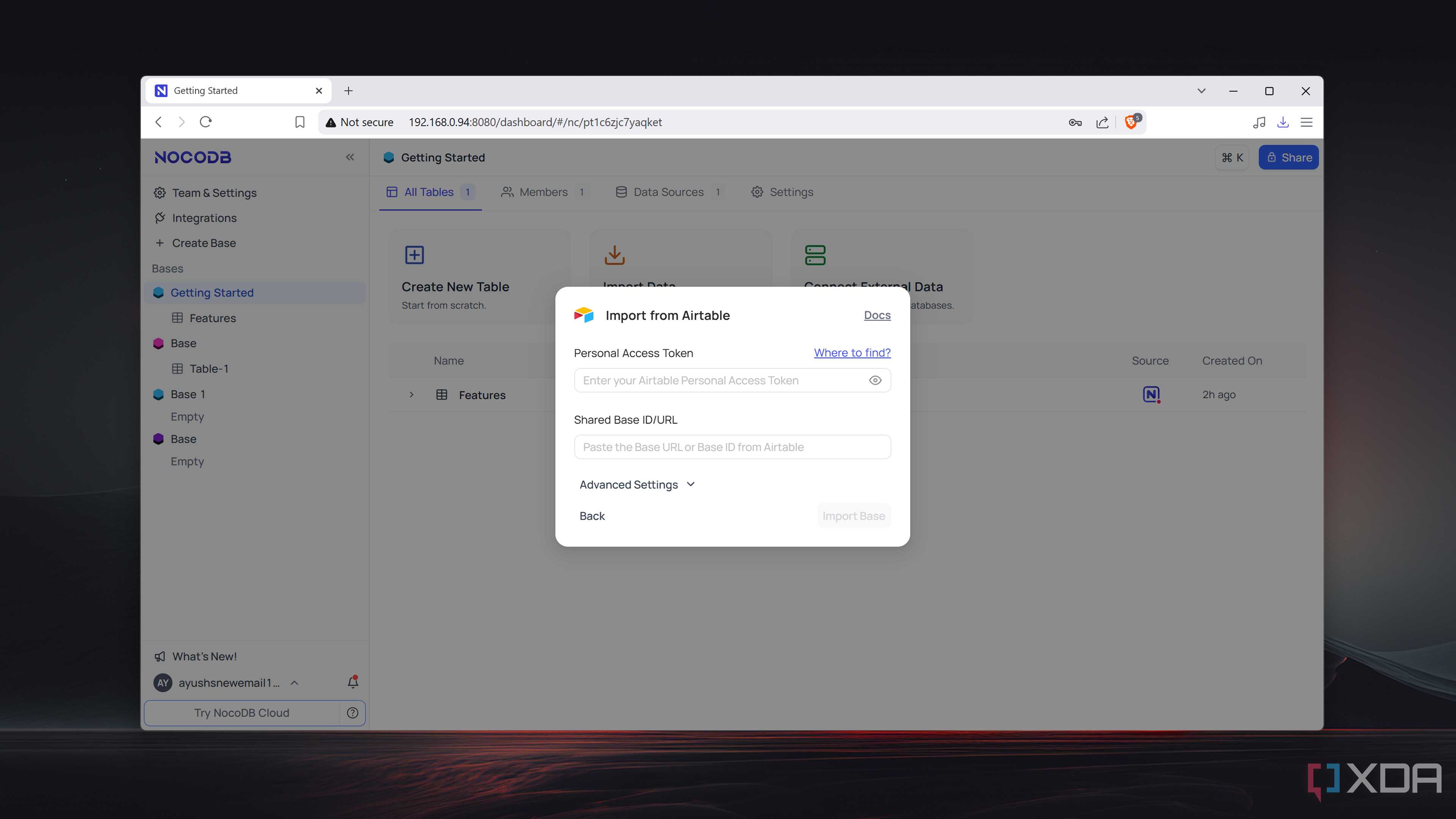 Importing data from Airtable into NocoDB