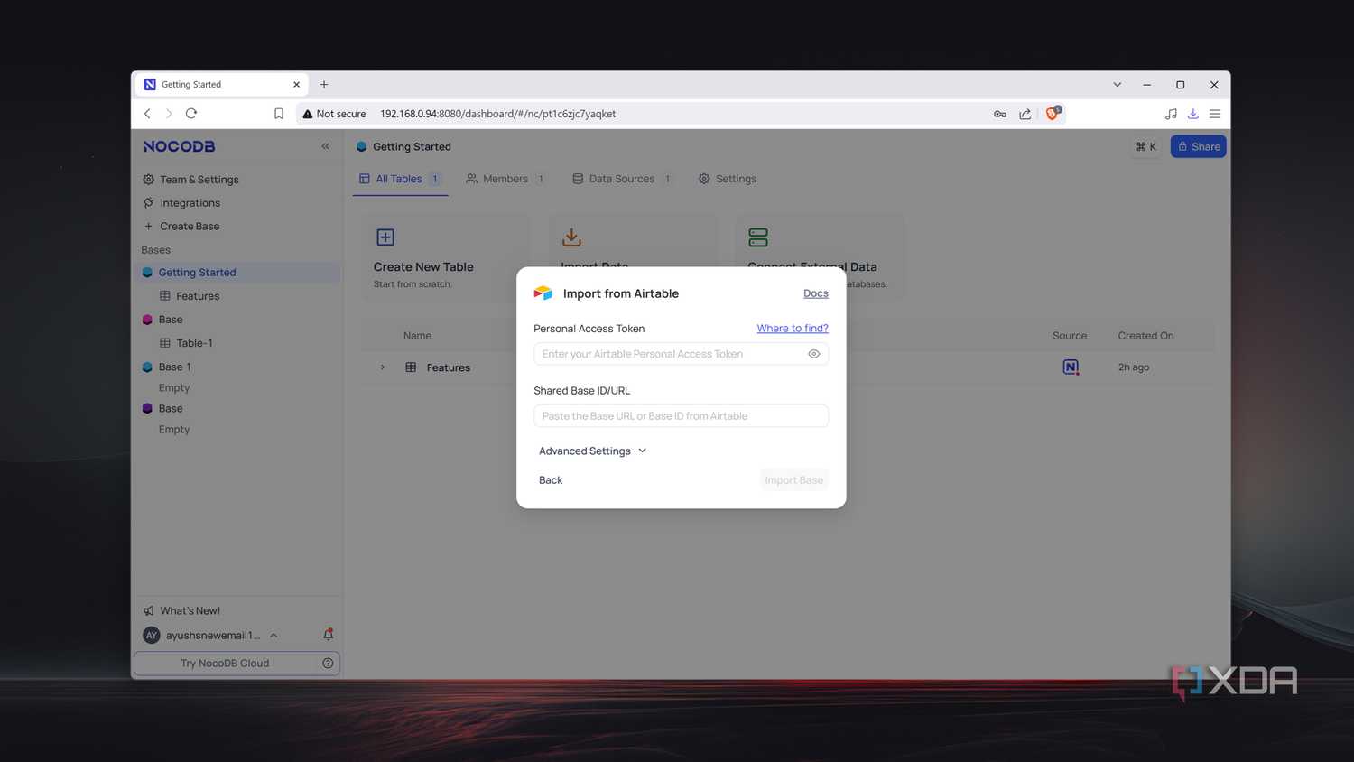 Importing data from Airtable into NocoDB