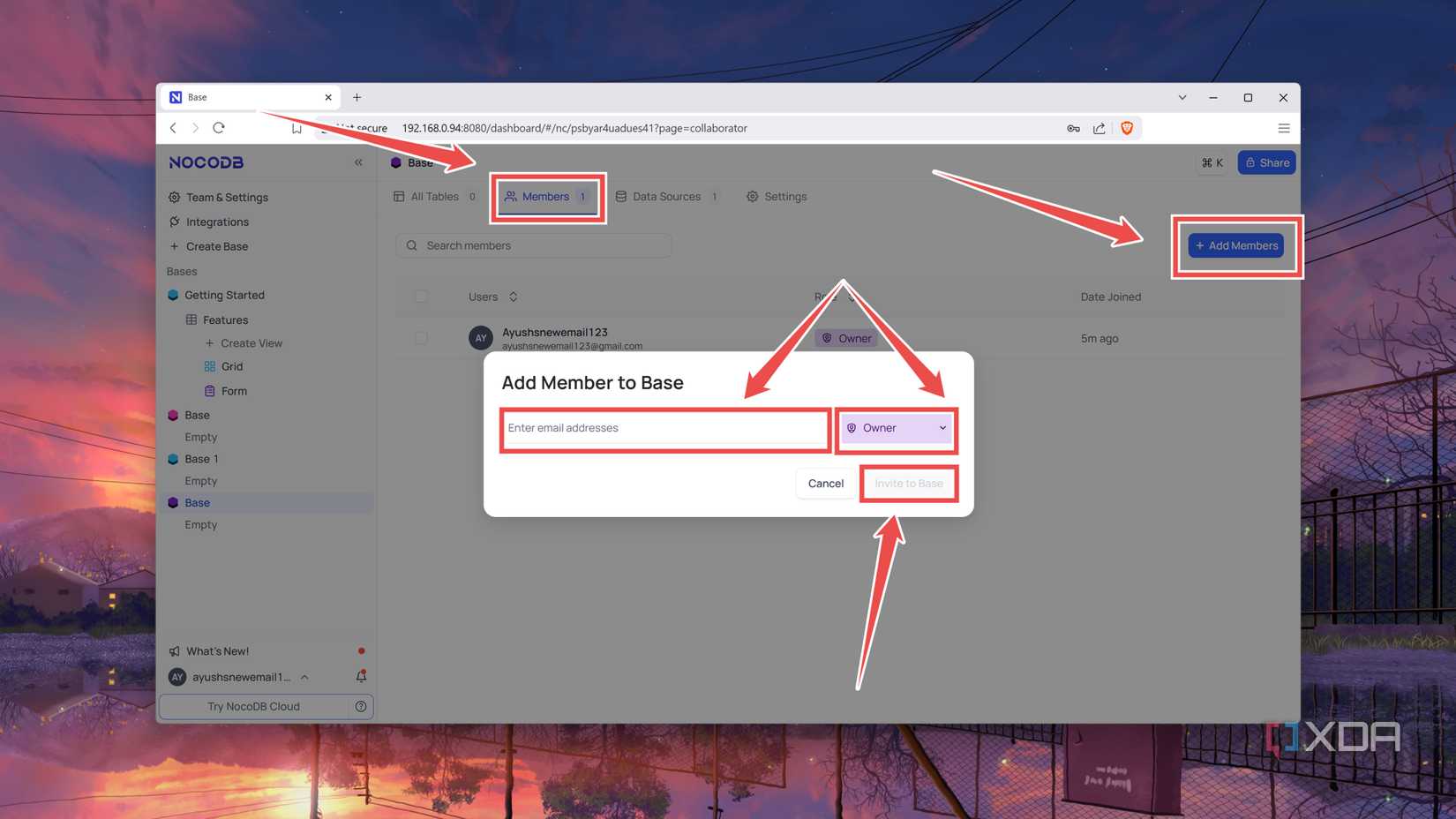 Adding users to NocoDB