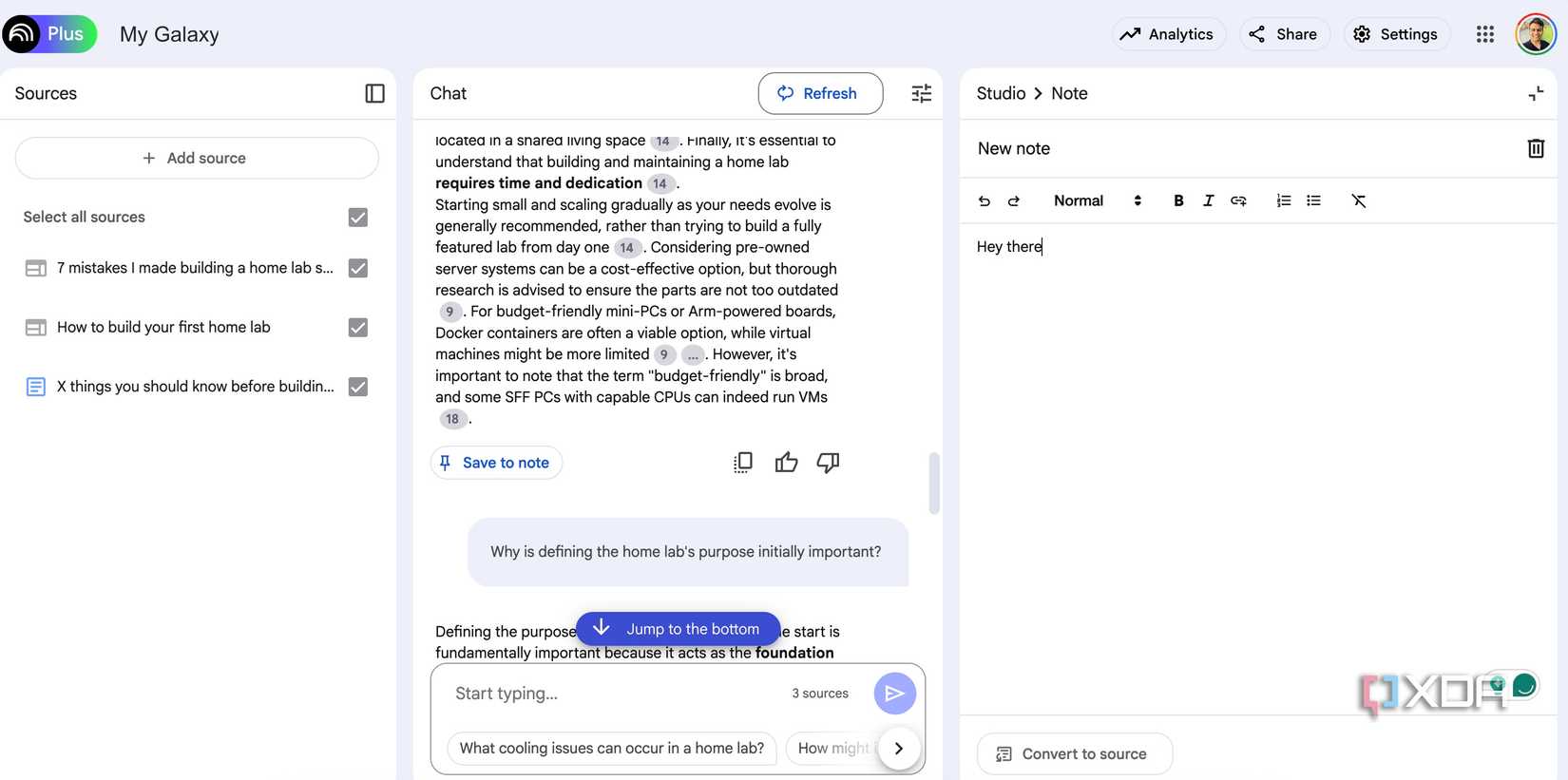 create a note in NotebookLM