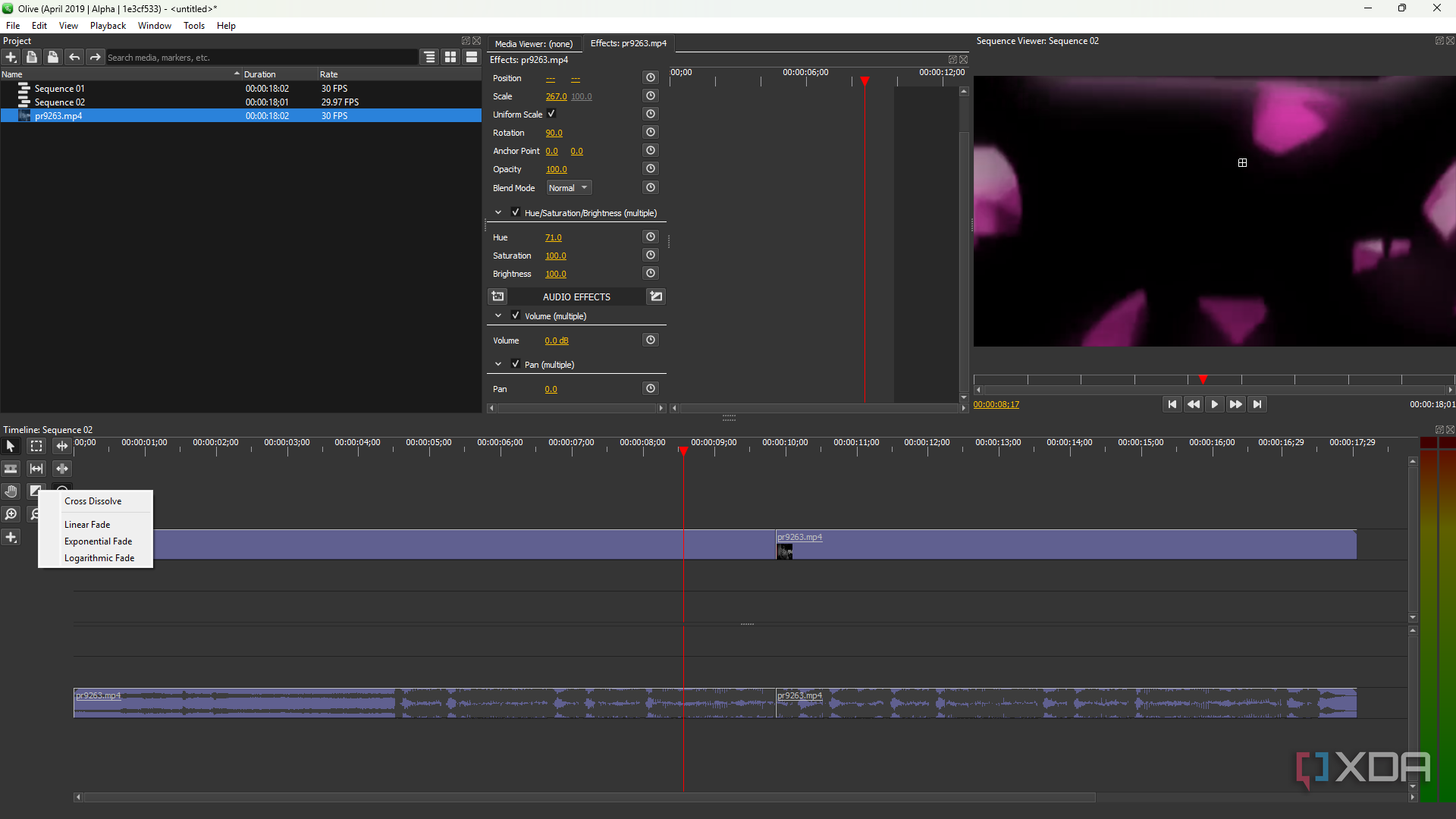Olive adding transitions