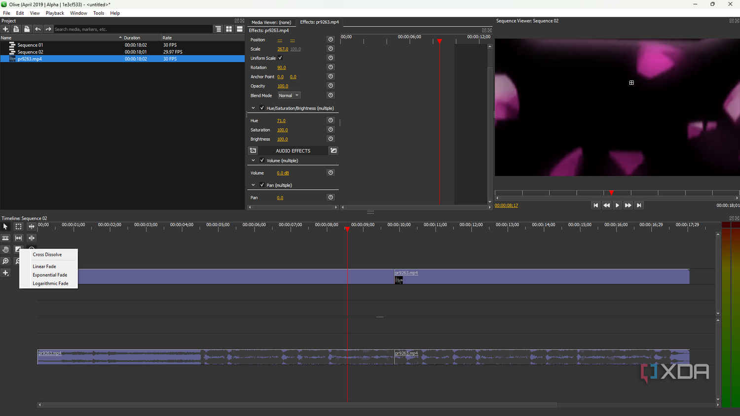 Olive adding transitions