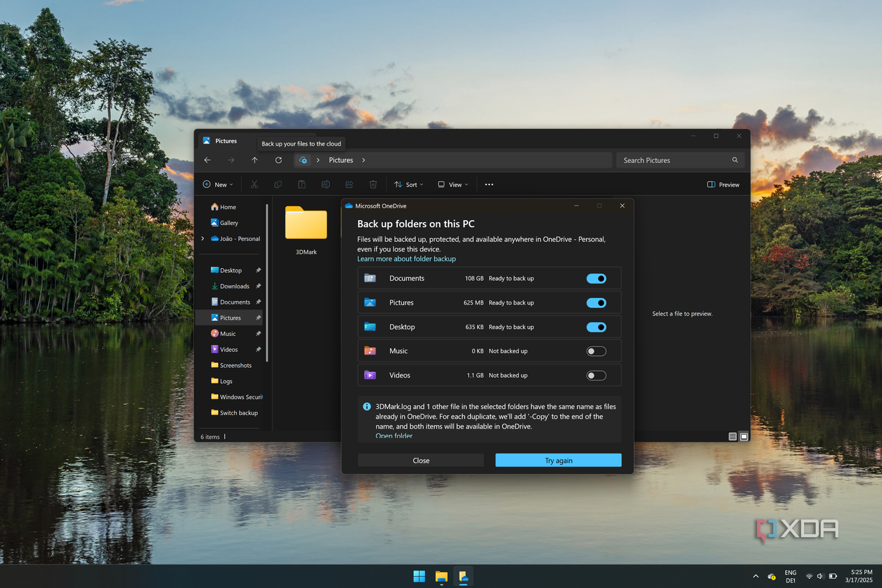 Screenshot of File Explorer and OneDrive on Windows 11