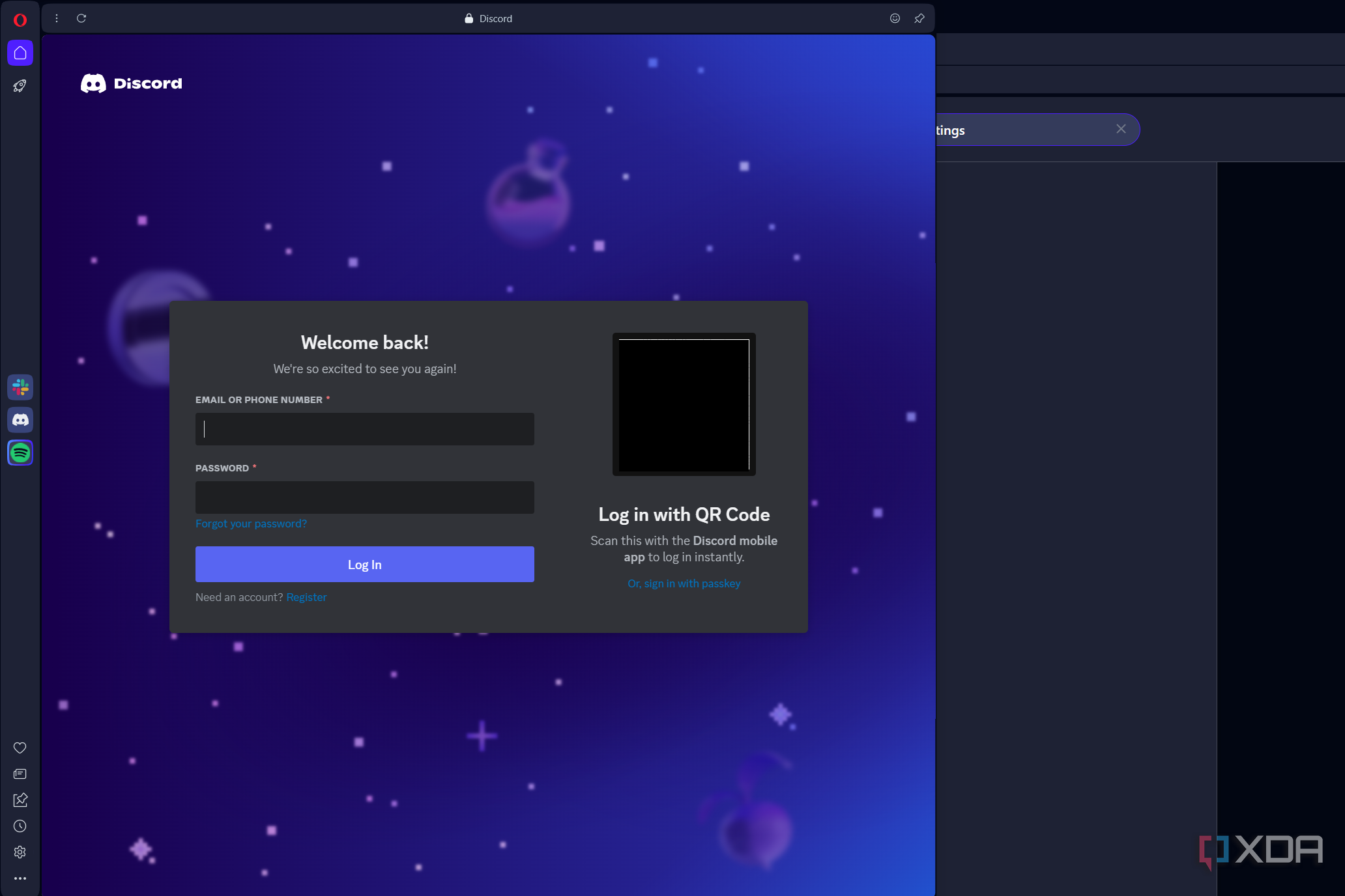 opening discord in opera sidebar
